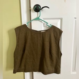Abercrombie | Army Green Cropped Shell Top